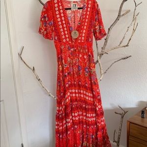 Jaase Boho Red Maxi Dress